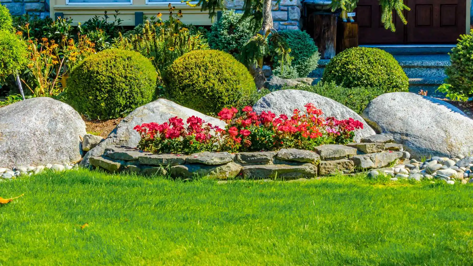 Maintained landscaping for home front in Ankeny, IA.