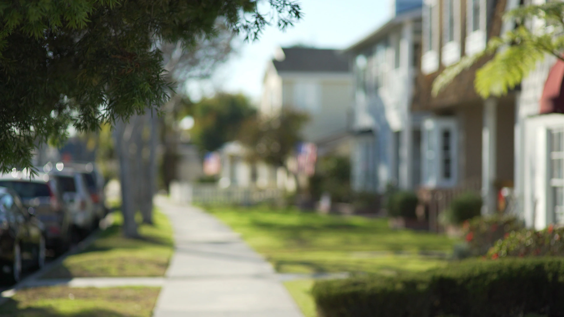 Sidewalk view of neighborhood in Grimes, IA.