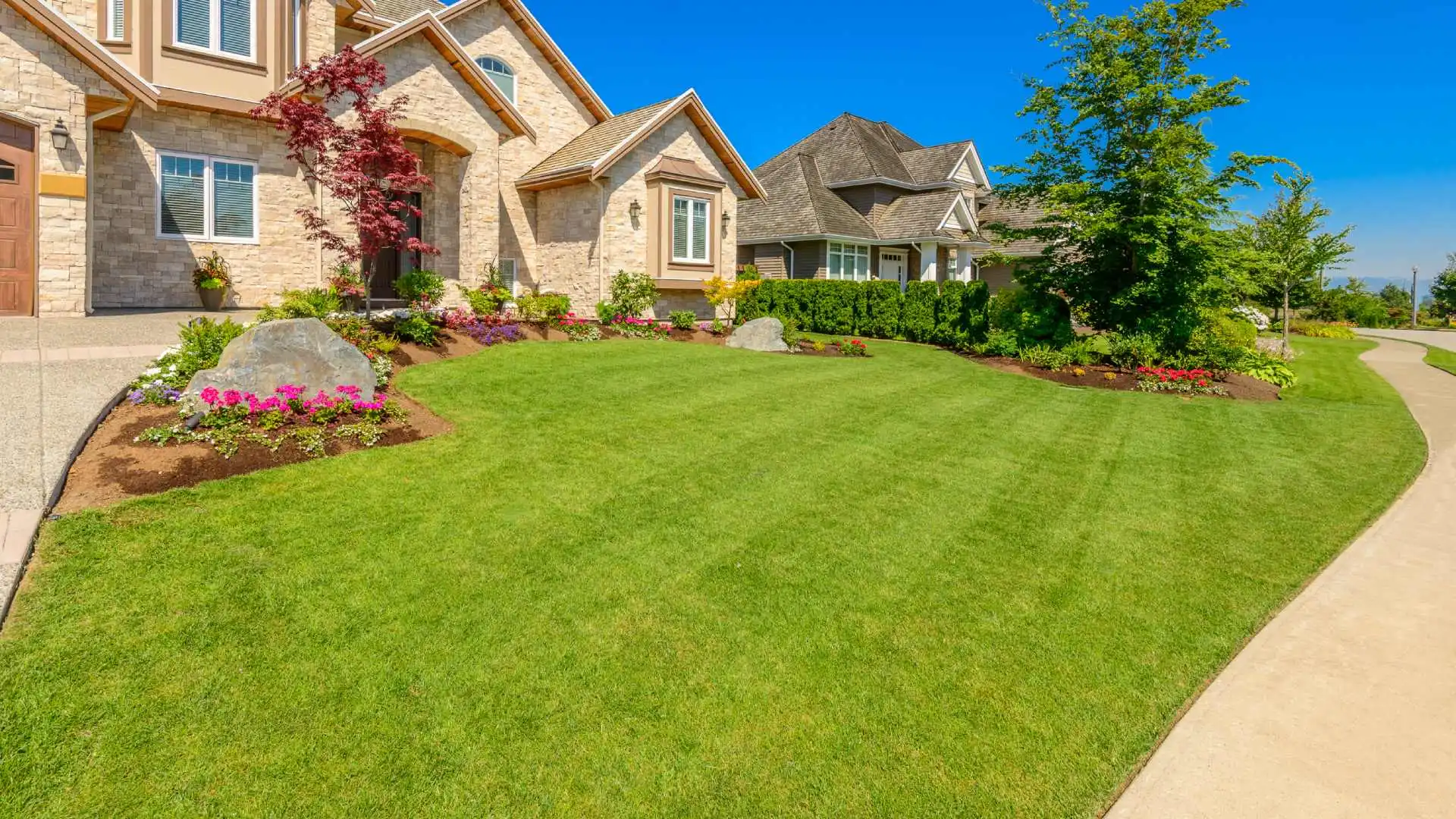 Health lawn in front of home in Johnston, IA.