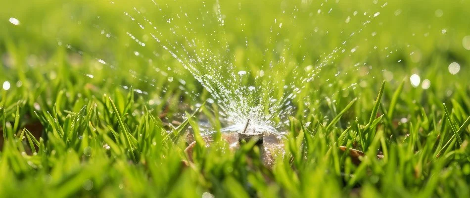 Sprinkler head in Ankeny, IA, with low water pressure.