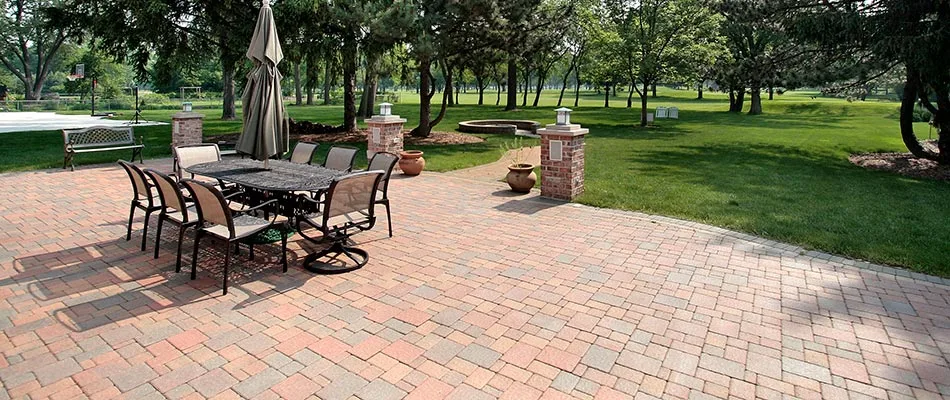 Open patio area with chairs and a table in Ankeny, IA.